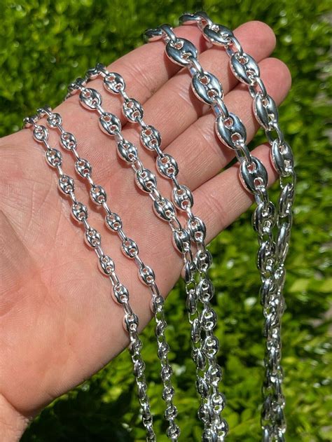 925 silver chunky mariner gucci|Puffed Gucci Style Silver Chain. Up to 36 inches long..